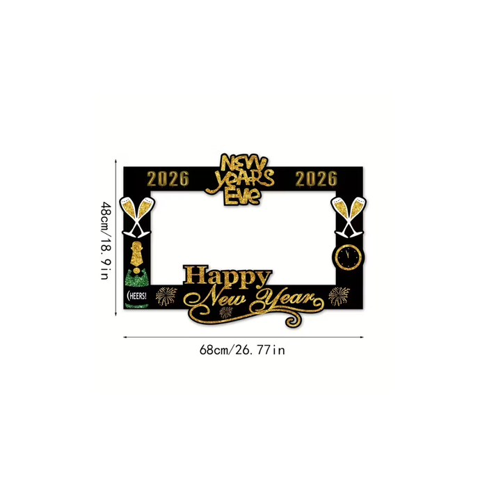 New Year's Eve 2026 Photo Booth Frame & Props Kit