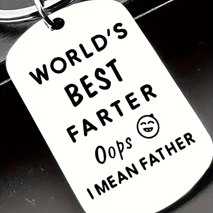 "World's Best Farter Oops Father" Funny Keychain