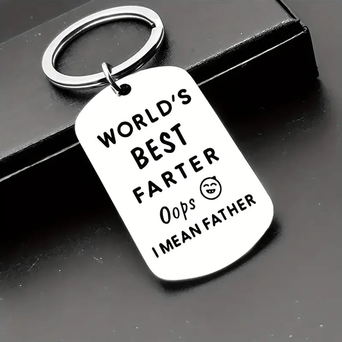 "World's Best Farter Oops Father" Funny Keychain