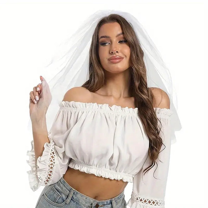 White Bride-to-Be Veil Crown