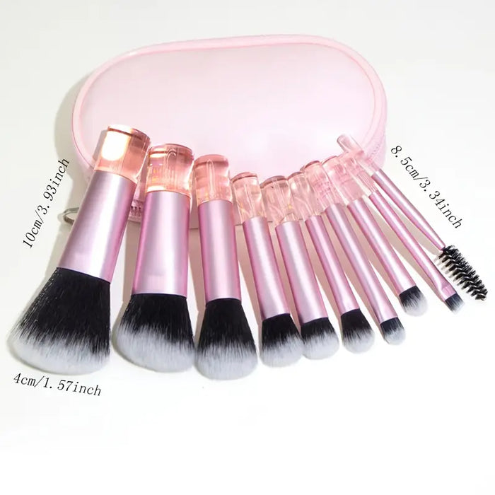 Classic Pink Makeup Brush 10-Piece Set