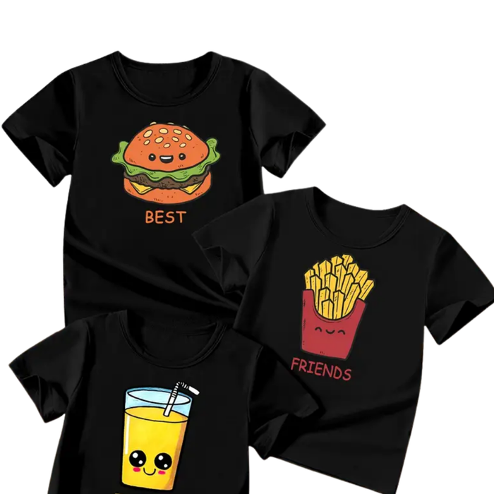 "Best Friends" Hamburger & French Fries T-Shirt Set