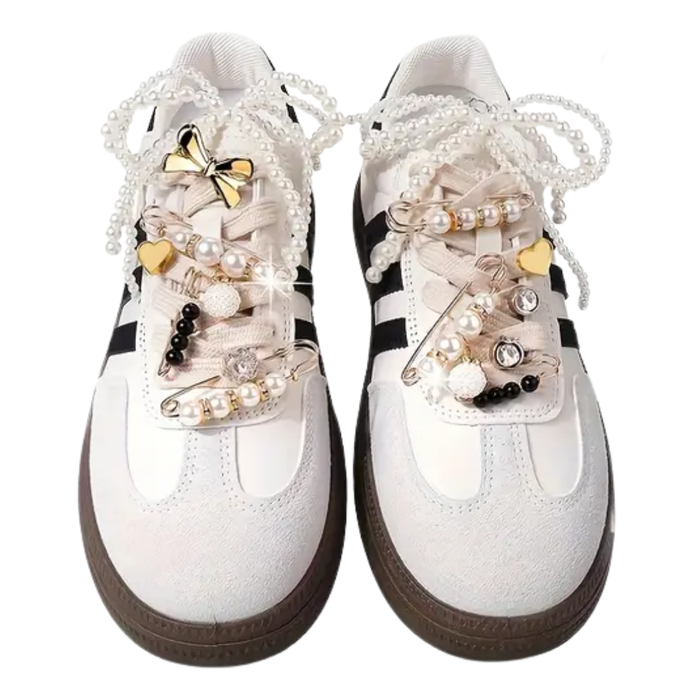 Pearl Bow Shoe Charms - 1 Pair