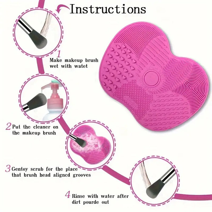 Apple-Shaped Silicone Brush Cleaning Mat