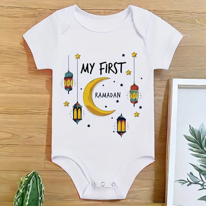"My First Ramadan" Moon & Stars Baby Jumpsuit