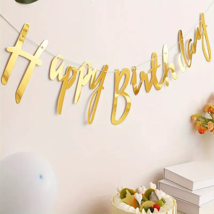 Happy Birthday Golden Banner