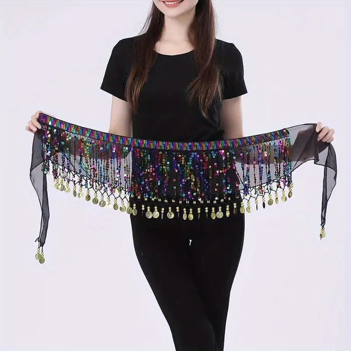 Colorful Bohemian Sequin Tassel Hip Scarf