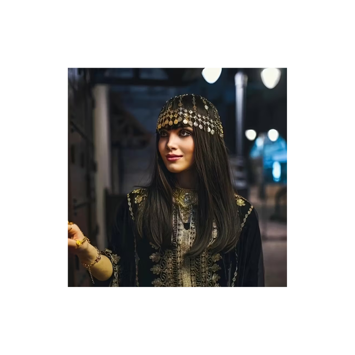 Ceremonial crown adorned with gold coins تاج احتفالي  مزين بعملات ذهبية