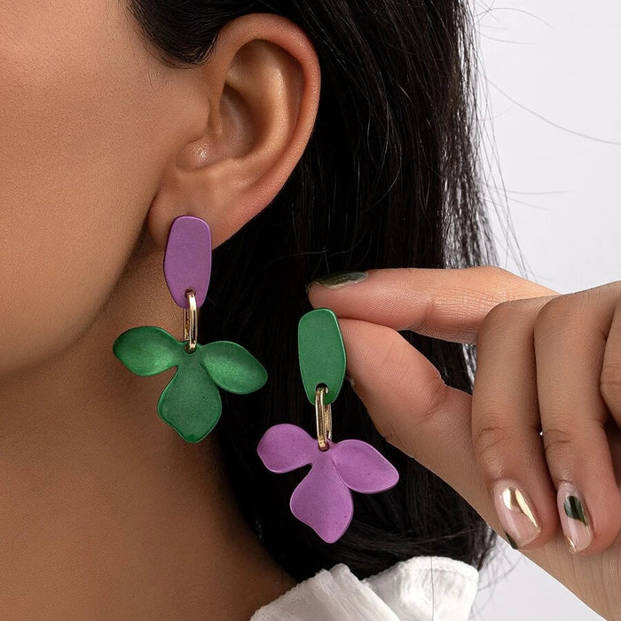 Two Toned Floral Earrings