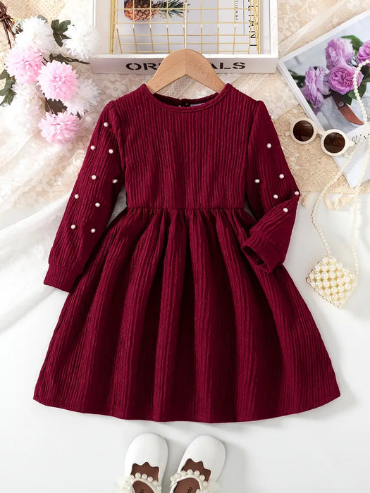 Red Elegant Pearl Dress