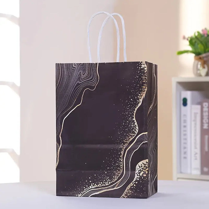 Marble Kraft Gift Bag with Handle