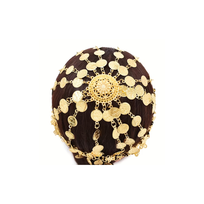Ceremonial crown adorned with gold coins تاج احتفالي  مزين بعملات ذهبية