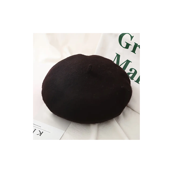 Chic Women’s French Beret – Coffee Color قبعة بيريه أنيقة للنساء – باللون البني الغامق