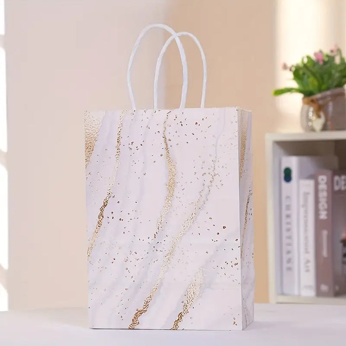 Marble Kraft Gift Bag with Handle
