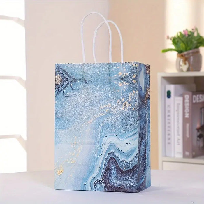 Marble Kraft Gift Bag with Handle