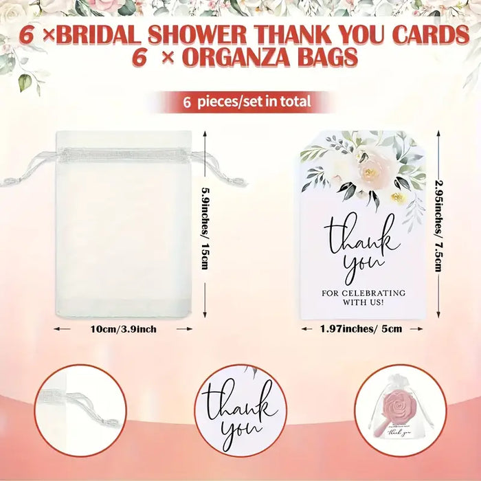 Rose Bridal Shower Mirror Set – 6pcs