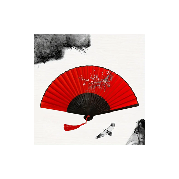 Vintage Silk Folding Hand Fan – Chinese & Japanese Style