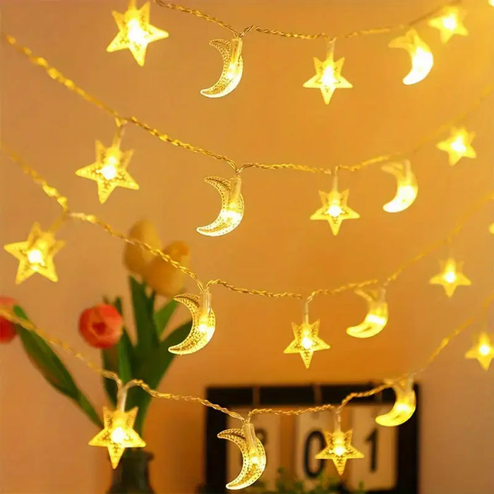 Eid Glow Moon & Stars LED String Light