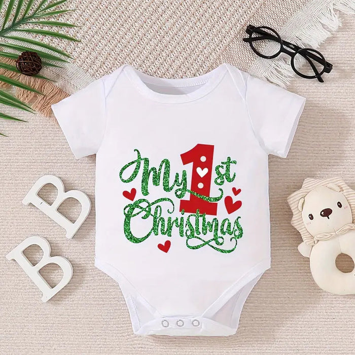 Sparkly My 1st Christmas Baby Bodysuit