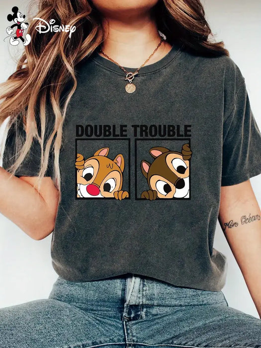 "Double Trouble" Grey Matching T-Shirt Set