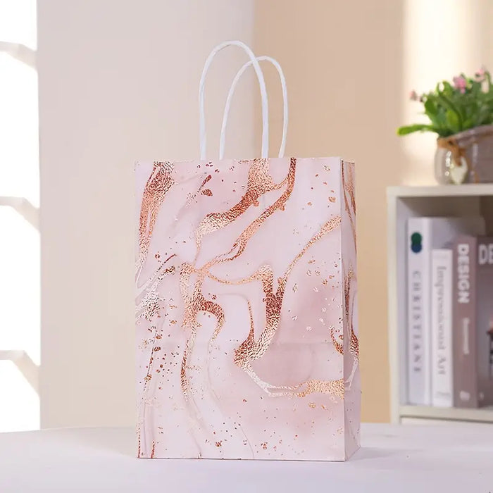 Marble Kraft Gift Bag with Handle