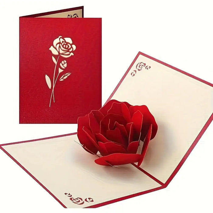 Rose 3D Pop-Up Greeting Card