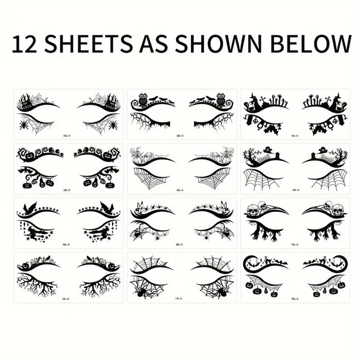 Halloween Eye Makeup Stickers 12pcs Set