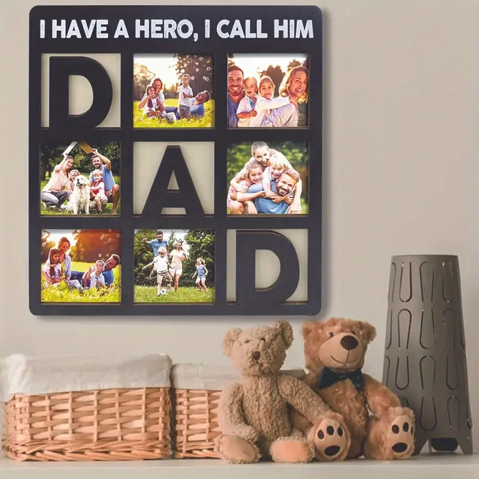 "I Have a Hero" 9-Photo Collage Frame for Dad