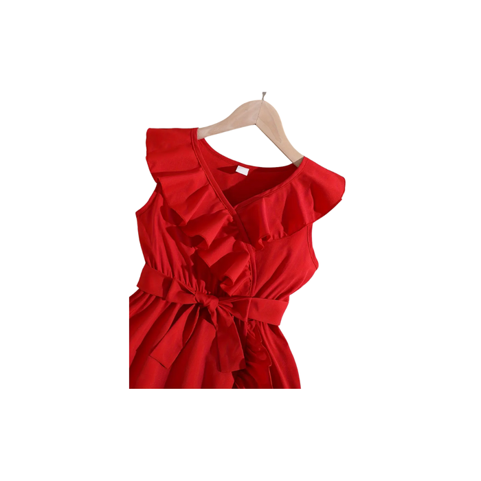 Girls’ V-Neck Frill Dress – Mexican/Spanish Style