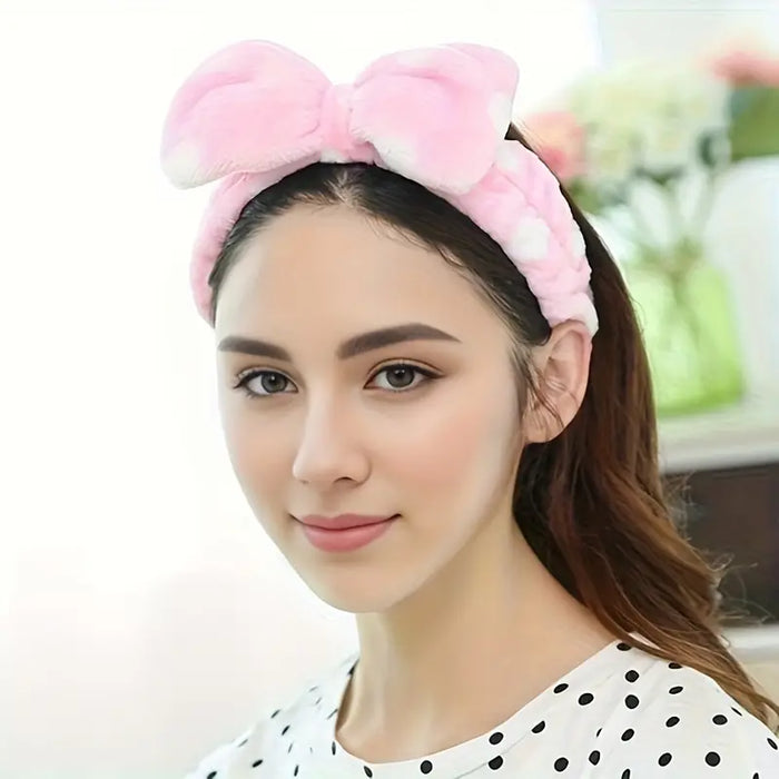 Plush Bow Beauty Headband