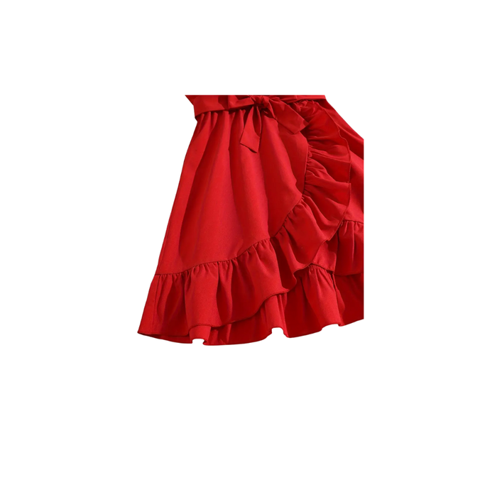 Girls’ V-Neck Frill Dress – Mexican/Spanish Style