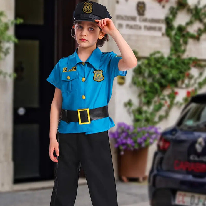 Police Officer Cosplay Kids Costume Set – 5pcs