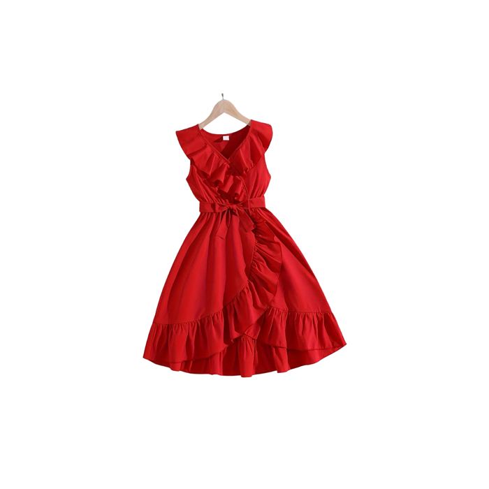 Girls’ V-Neck Frill Dress – Mexican/Spanish Style