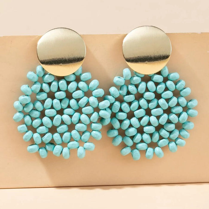 Turquoise Beaded Drop Earrings