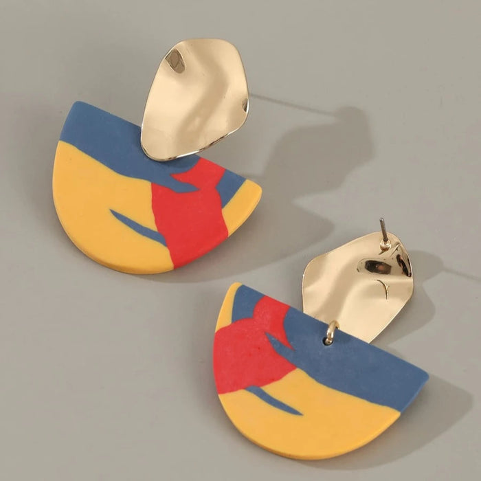 Color Block Geometric Earrings