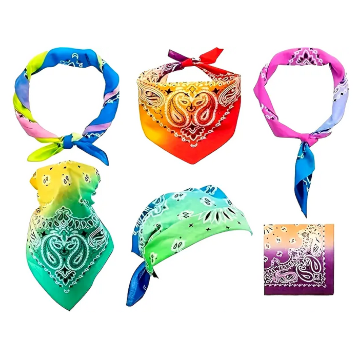 Classic Tie-Dye Paisley Bandana Scarf - 1pc