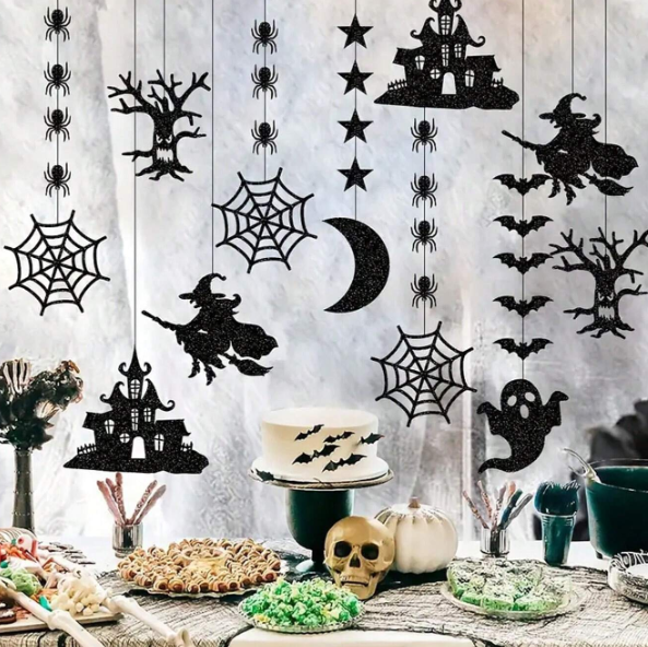 Gothic Style Halloween Hanging Ornaments - 6pcs Set