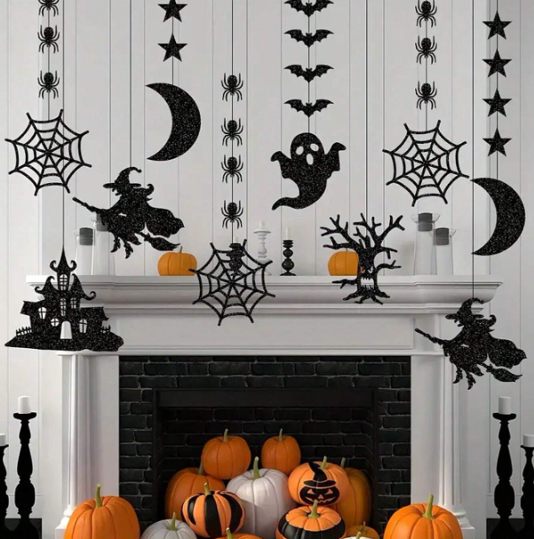 Gothic Style Halloween Hanging Ornaments - 6pcs Set