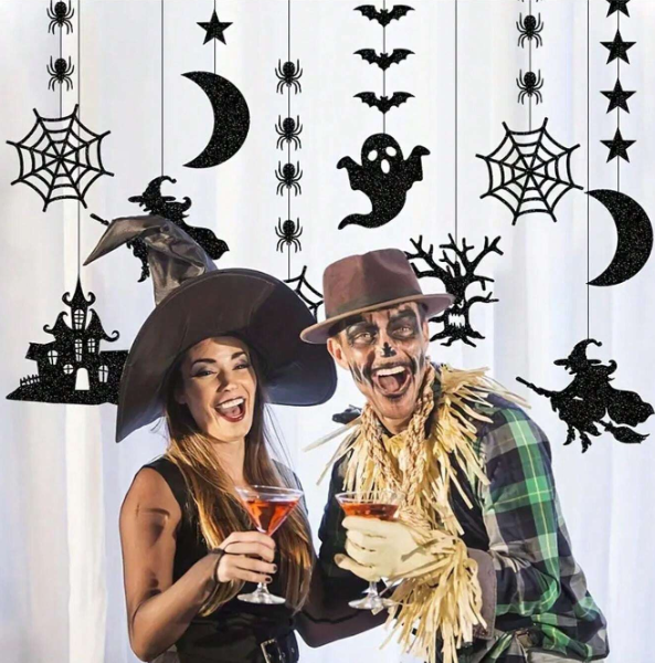 Gothic Style Halloween Hanging Ornaments - 6pcs Set