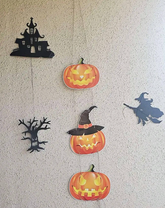 Gothic Style Halloween Hanging Ornaments - 6pcs Set