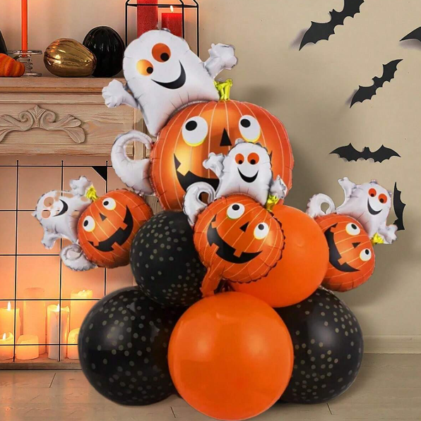 Halloween Pumpkin & Ghost Latex Balloons 13pcs