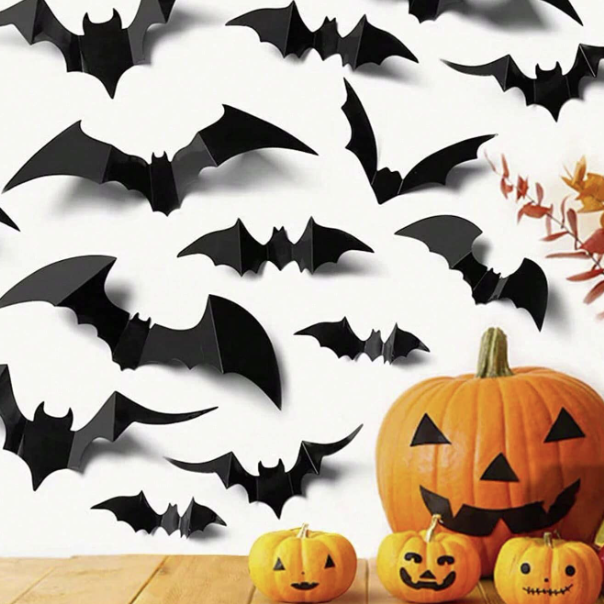 Halloween 3D Wall Decor Bats 81pcs