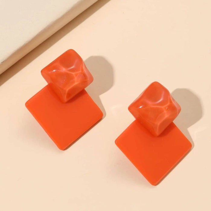 Geometric Square Stud Earrings