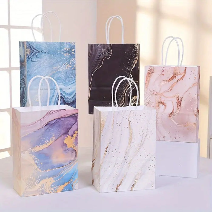 Marble Kraft Gift Bag with Handle