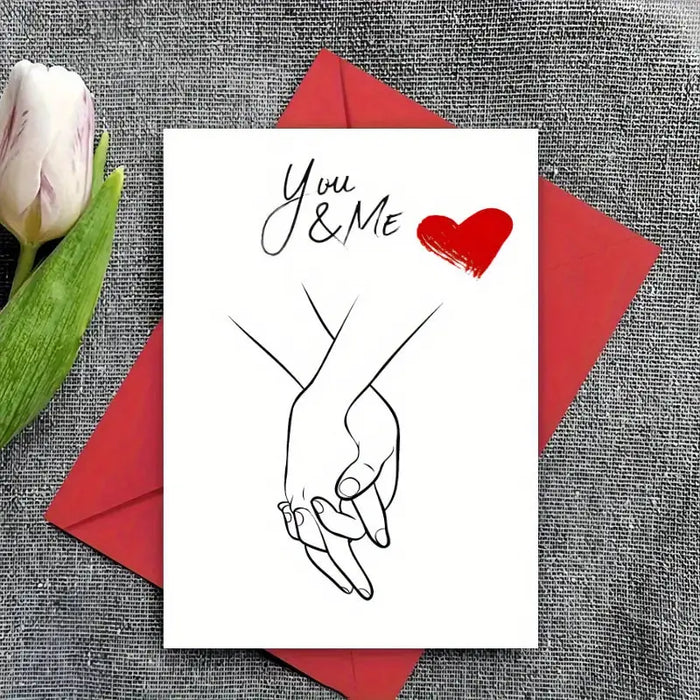 "You & Me" Hand-in-Hand Love Card