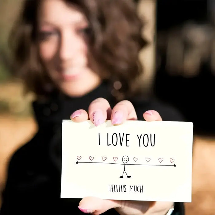"I Love You This Much" Romantic Cartoon Greeting Card