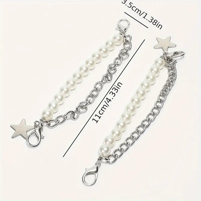 Pearl Star Shoe Link Chains – 1 Pair