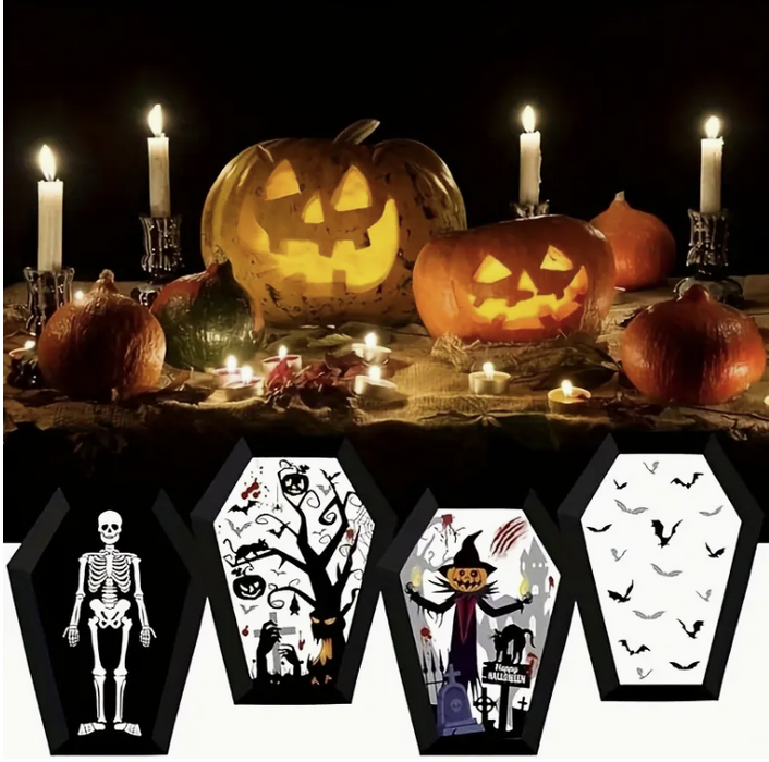 Set of 4 Coffin-Shaped Snack Paper Boxes