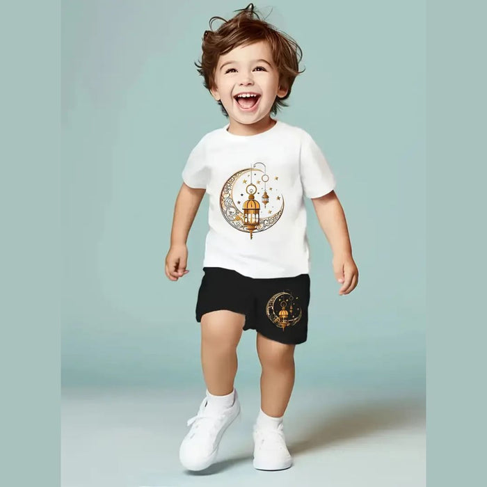 Moonlit Festive Baby Set - Top & Shorts