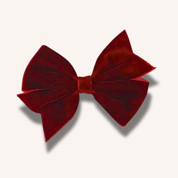 Classic Burgundy Velvet Bow Hair Clip
